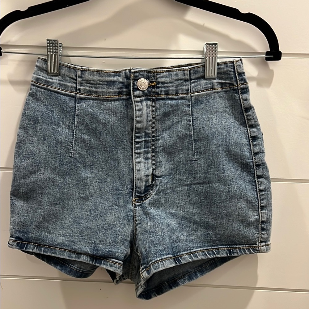 High Waisted Slim Denim Blue Women's Shorts